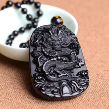 Carregar imagem no visualizador da galeria, Poderoso Amuleto &quot;Dragão&quot; esculpido em Obsidiana Negra