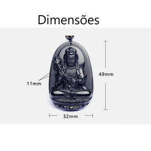 Poderoso Amuleto "Buda" Zodíaco em Obsidiana Negra
